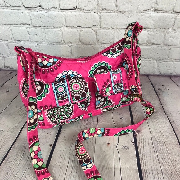 Vera Bradley Handbags - Vera Bradley Pink Paisley Quilted  Crossbody Bag